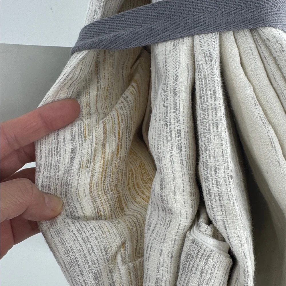 WEST ELM Linen Jacquard Stripe Duvet Cover Ombré Yellow, Pink, Gray Full NWT